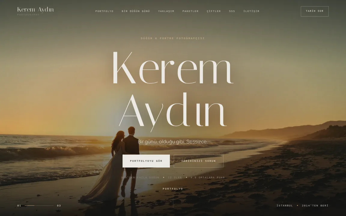 Kerem Aydın Photography — Fotoğrafçı web sitesi tasarımı